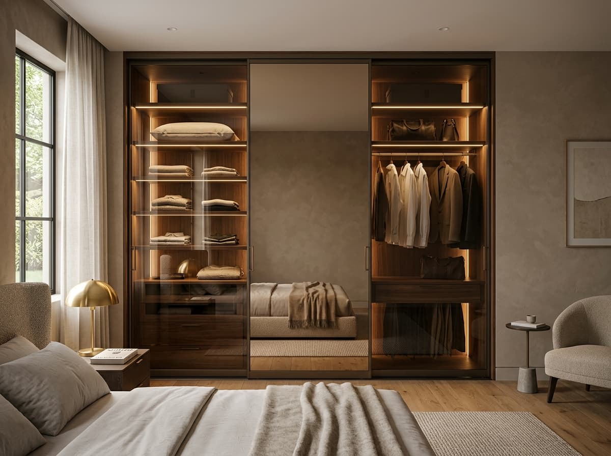 Aura 3-Door Sliding Mirror Wardrobe - View 1